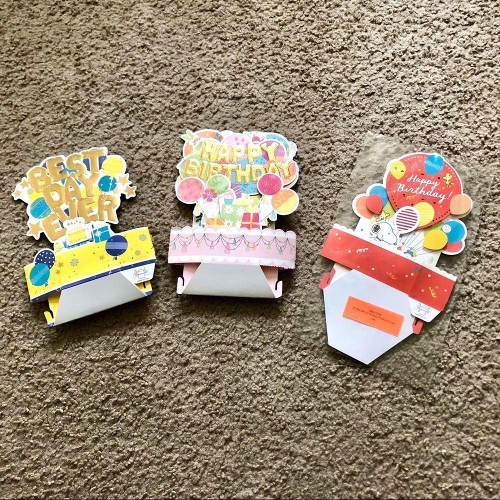 Hallmark Bundle of 3 Pop-Up Paper Wonder Birthday Cards 3D